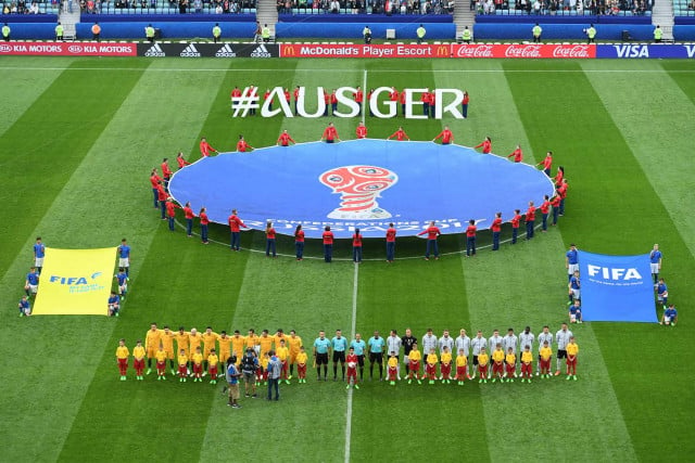 Australia and Germany face off in the Confederations Cup football tournament in 2017. Image: DPA